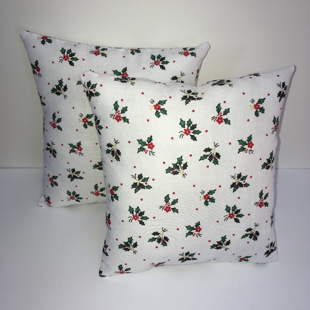 SOLD on ebay! Decorative Small Christmas Pillows 7x7 Handmade - Picture 1 of 5